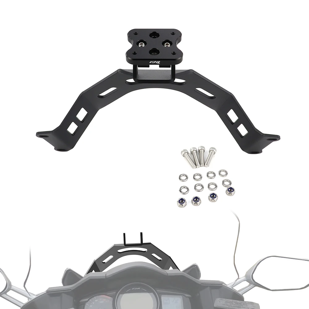 

Мотоциклетный GPS-крепление, навигационная пластина, кронштейн, подходит для Yamaha FJR1300 2013-2024, алюминиевый держатель для крепления на лобовое стекло, подставка для телефона