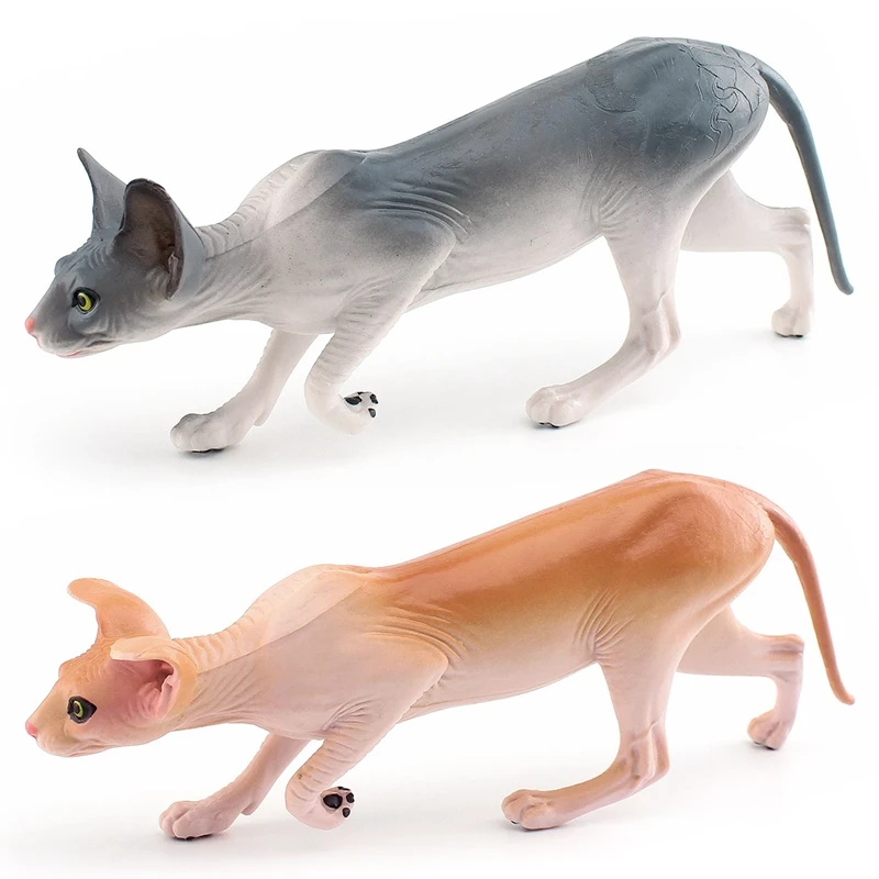 Simulation Sphinx cat model pet cats desktop decoration Canadian hairless cat animal figurine