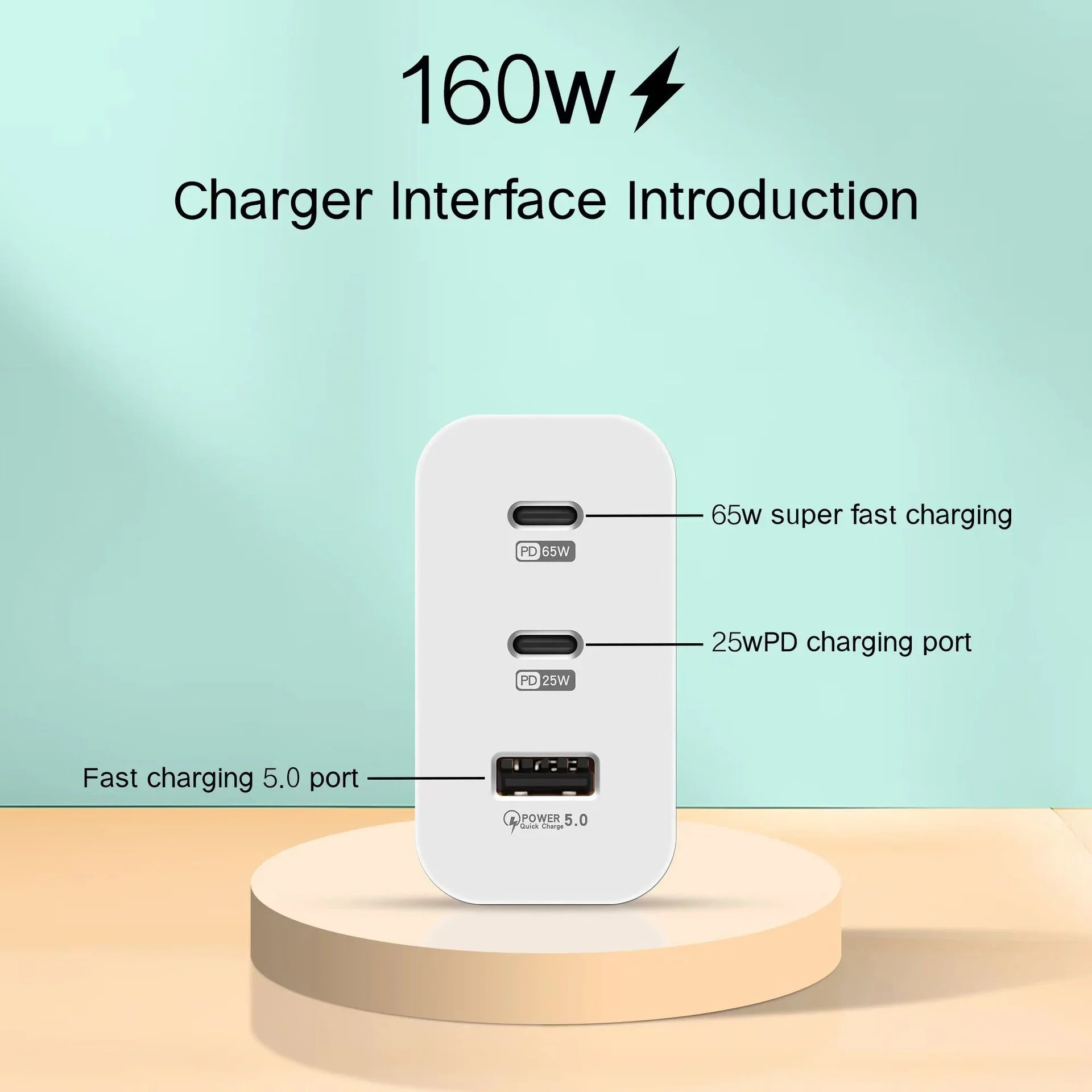 Xiaomi 160W Fast Charging Type C Charger USB Adapter Quick Charge 3.0 PD Mobile Phone Charger For iPhone Samsung Redmi OPPO