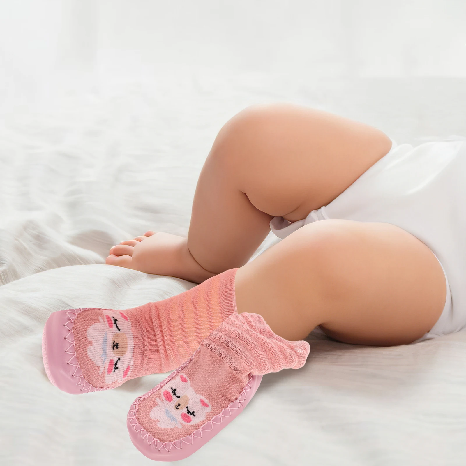 

Baby Anti Slip Floor Socks Infant Mesh Shoes Cute Training Walking Sock Newborn Footwear 11CM Toddler Socks Winter Soft Sole