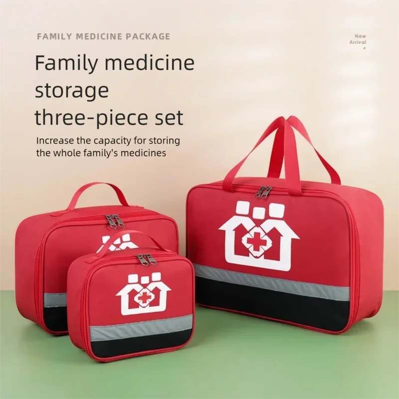 3Pcs Outdoor Camping Travel Portable Medicine First Aid Kit Home Emergency Pill Storage Bag With Zipper Survival Organizer