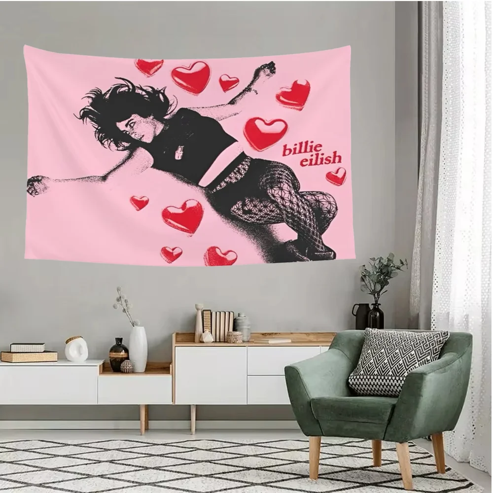 1PC Singer Billies, American Flag, Living Room Tapestry, Colorful Fabric, Wall Hanging Room Decoration, Curtains, Retro Tapestry