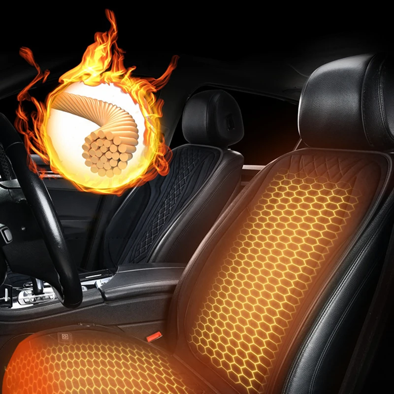 

12 В/24 В графеновая подушка для автомобильного сиденья с подогревом, быстрый нагрев, контроль температуры, защита безопасности, универсальный защитный чехол для автомобильного сиденья