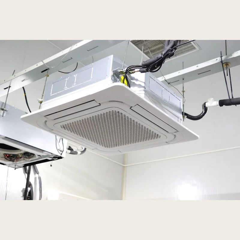 Four Way Cassette Split Air Conditioner FCU 220V AC Ceiling Fan Coil Unit for Hotels Restaurants HVAC System Cooling Pump