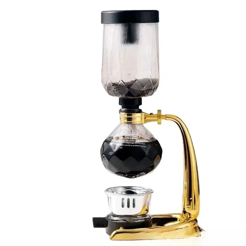 Gotejador de vácuo profissional, 3-5 copos, transparente, filtro de vidro de café, utensílios de metal, cafeteira, novo sifão, cafeteira