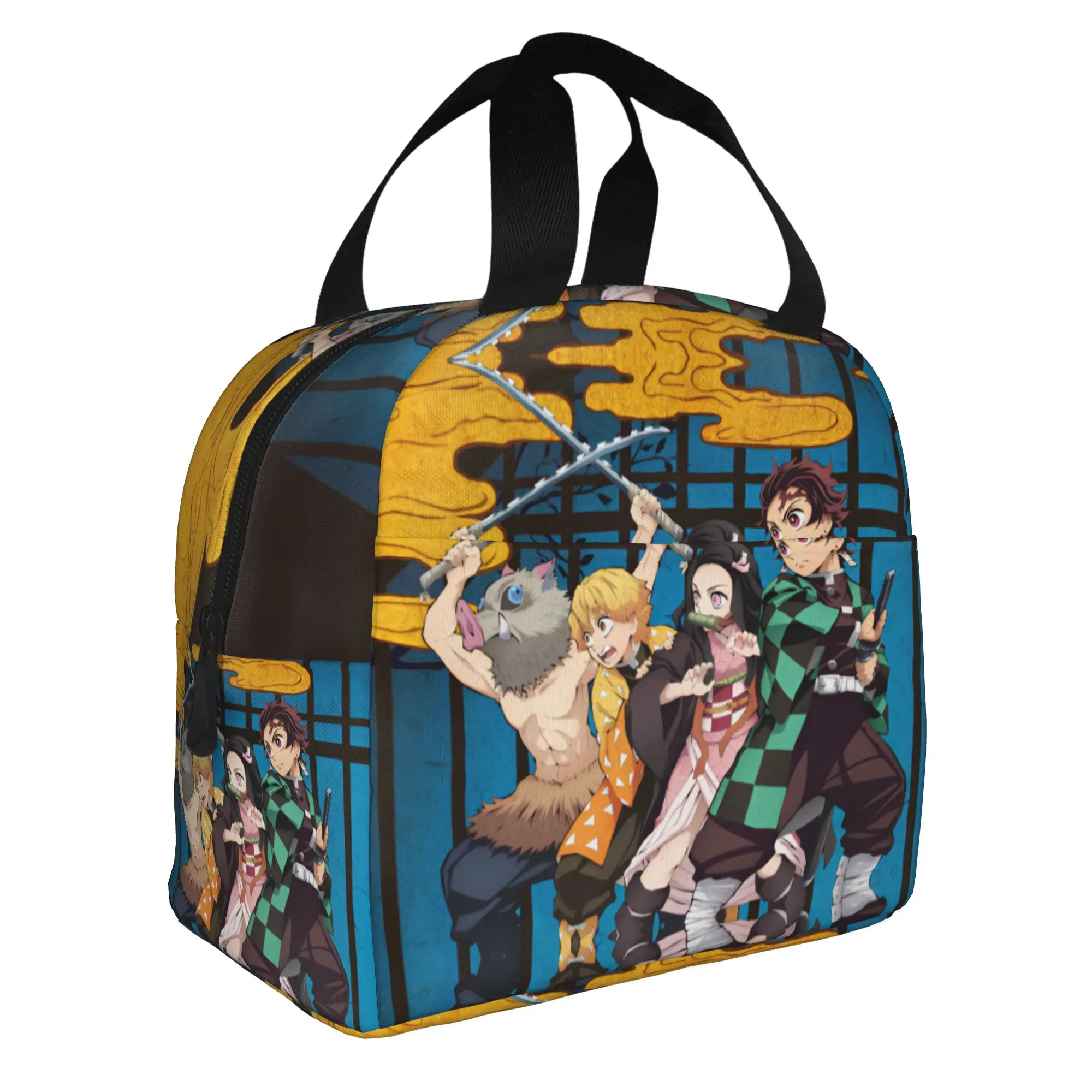 Custom Demon Slayers Insulated Lunch Tote Bag for Women Men Manga Resuable Thermal Cooler Food Lunch Box Work School Travel view 2