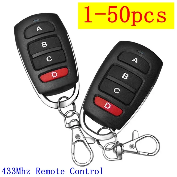 1-50PCS 433 Mhz Universal Garage Door Control Remote Control Fixed Learning Code Clone Self-copying Automation For Gates