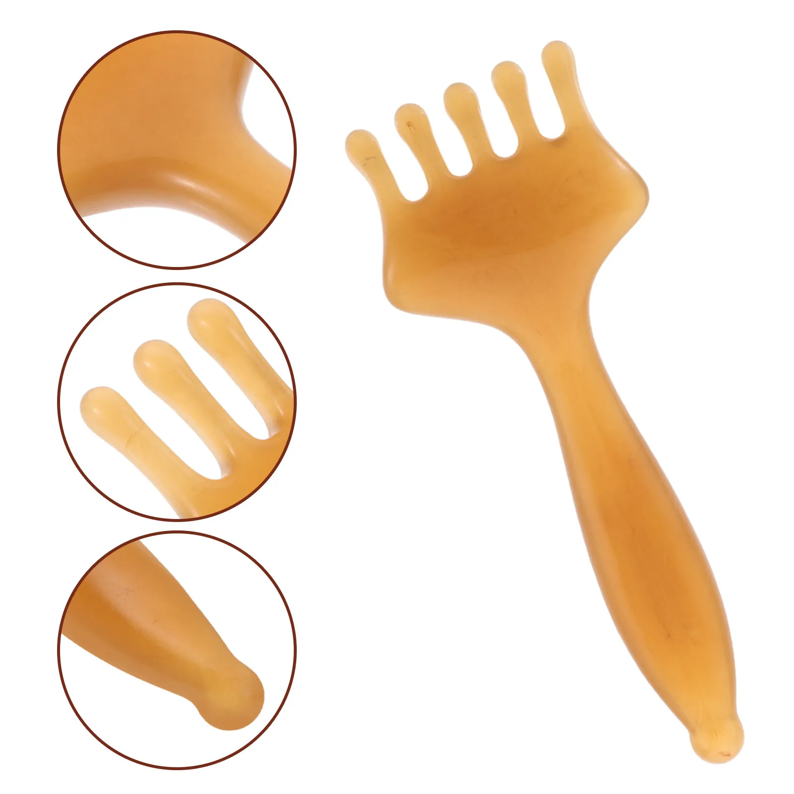 

Массажная расческа для кожи головы из полимерной смолы с пятью зубцами, портативный спа-инструмент для глубокого расслабления, массажная расческа для волос, тела и шеи