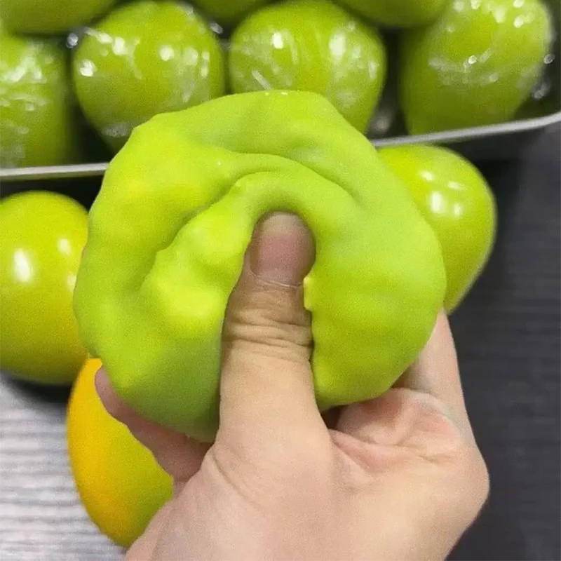 New1/2pcs Handmade Crispy Mango Stress Ball Squeeze Toy Color-changing Mango Squishy Fidget Ball, Asmr Sensory Stress Relief Toy