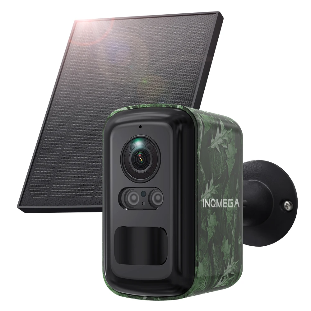INQMEGA 5MP 2K HD 4G Bezprzewodowa Kamera Solarna WiFi Zewnętrzna Bateria 10000mAh Kamera Bezpieczeństwa WiFi Wodoodporna Wykrywanie Ruchu PIR Wykrywanie Zwierząt ﻿ — 2