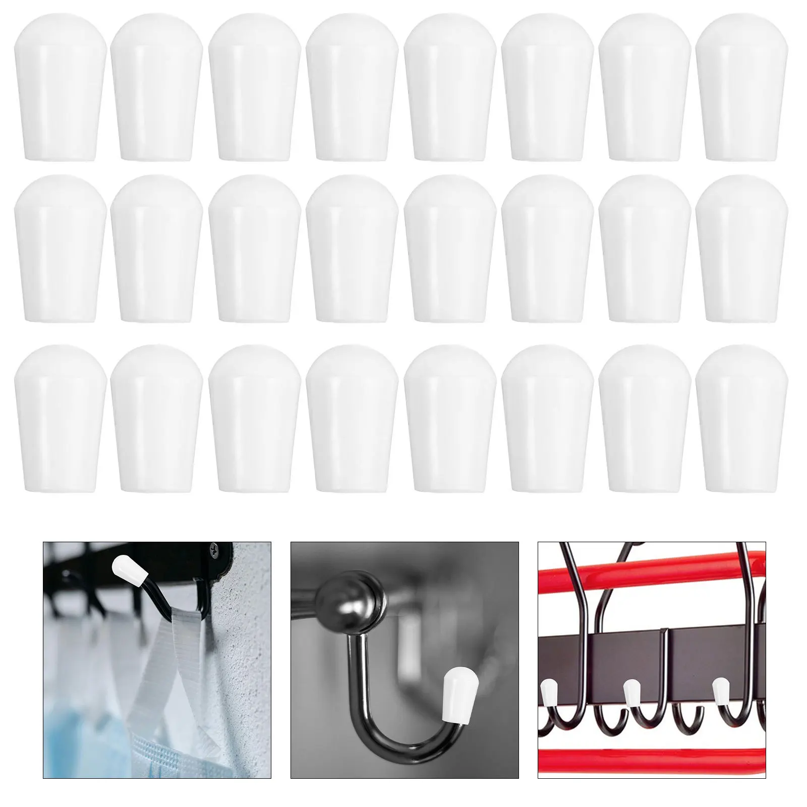 

100Pcs Versatile Hook End Caps PVC Material Protective Covers for Tools Utensils Artwork Hanging and Mounting End Caps