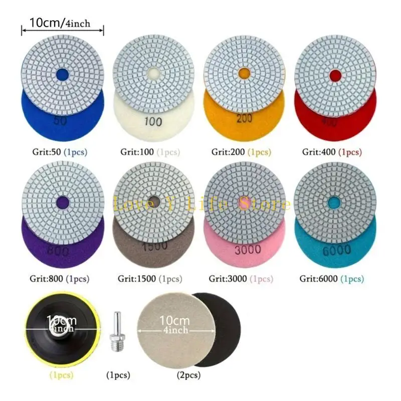 L74c 12pcs Diamonds lucidatura rotondi Disco lucidatura in granito a secco bagnato