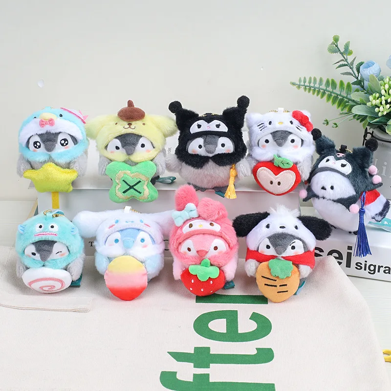 

Hello Kitty Plushie Keychain Kuromi Positive Energy Penguin Plush Toy Gifts Anime Action Figure Kawaii Doll Pendant Toy