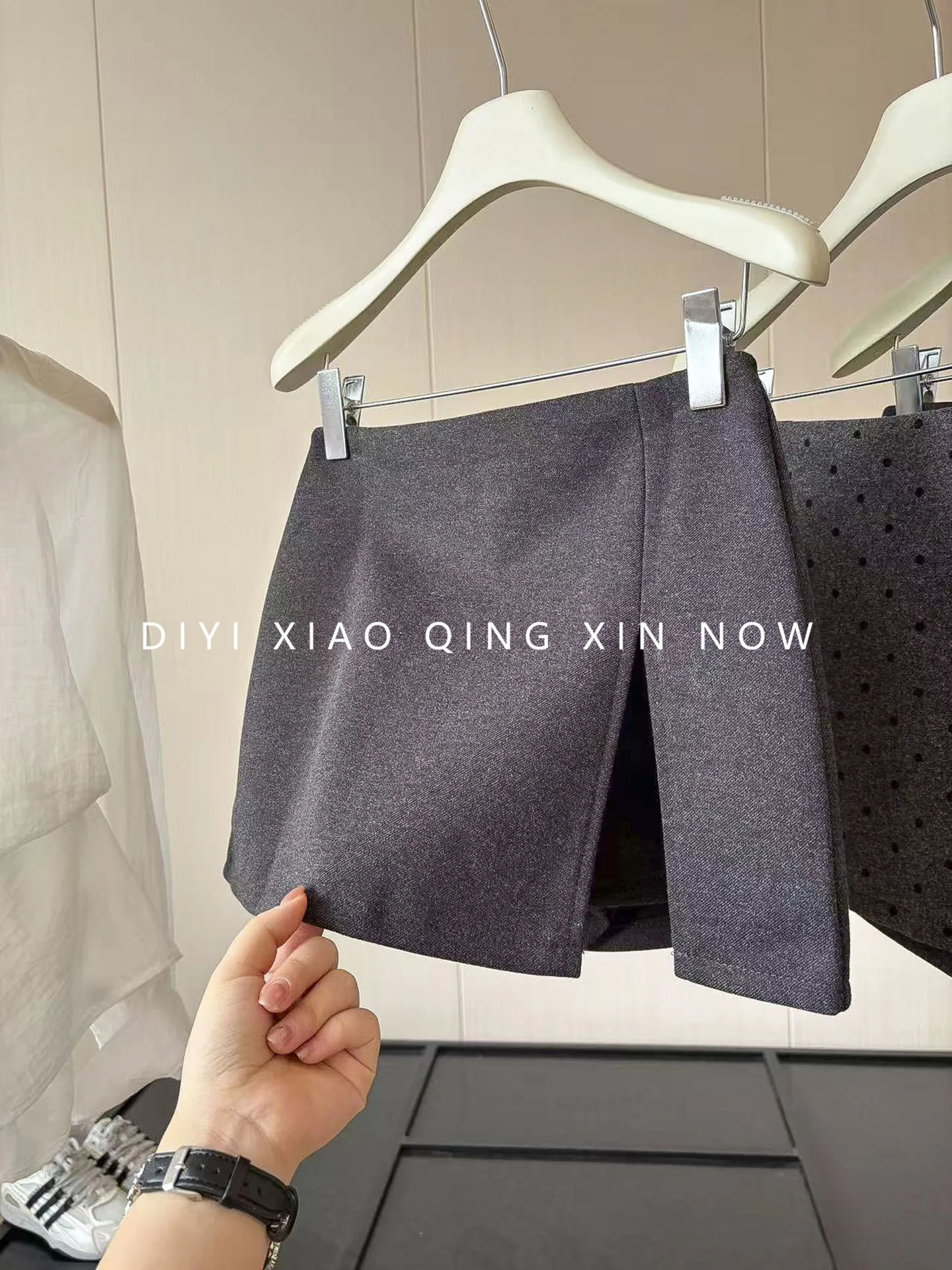 High Waist Woolen  Skirt Women's Slim Fit A-Line Skirt Elegant Style Autumn Winter Fashion plus Size Polyester Fiber