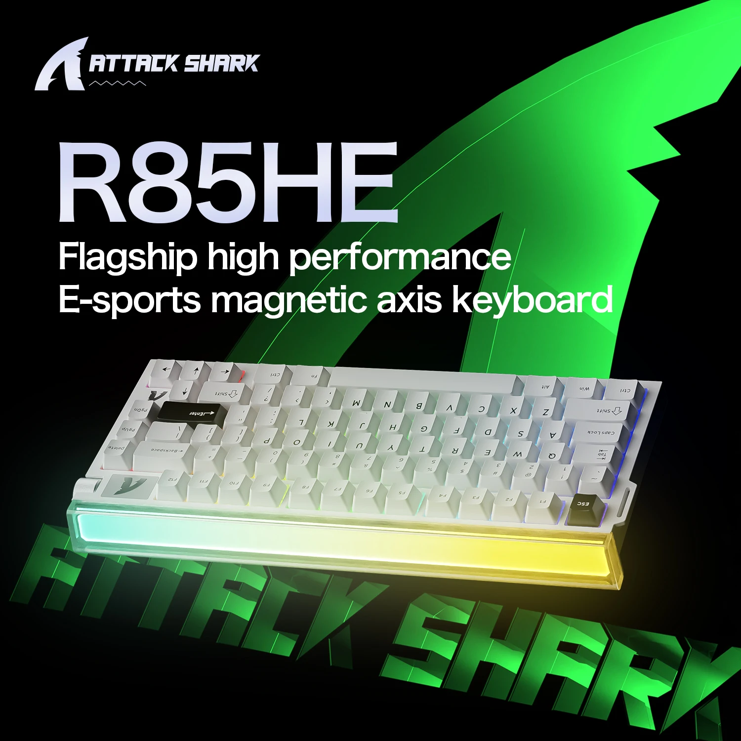 ATTACK SHARK R85HE R85 Custom Magnetic Keyboard Wired 0.005mm RT 8K Hz 256K RGB Gaming Neon Lightbox for Esports Gaming