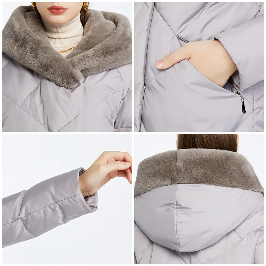 MIEGOFCE-Parkas de algodón para mujer, abrigo de manga larga con cuello de piel sintética a la moda, chaquetas acolchadas con capucha a prueba de viento D23708