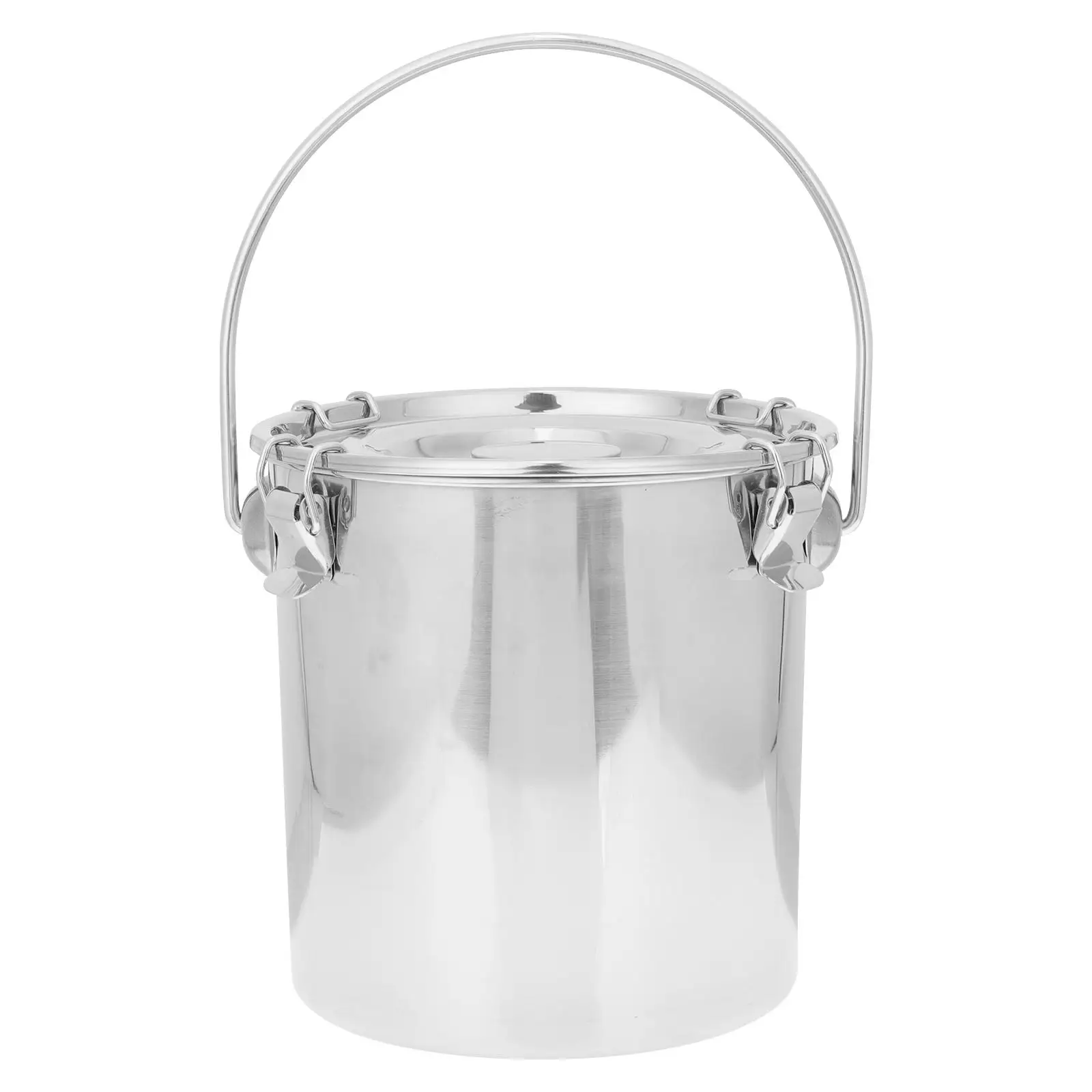 Stainless Steel Airtight Bucket Portable Sealed Fire Extinguisher Camping Supplies Kitchen Storage Water Container