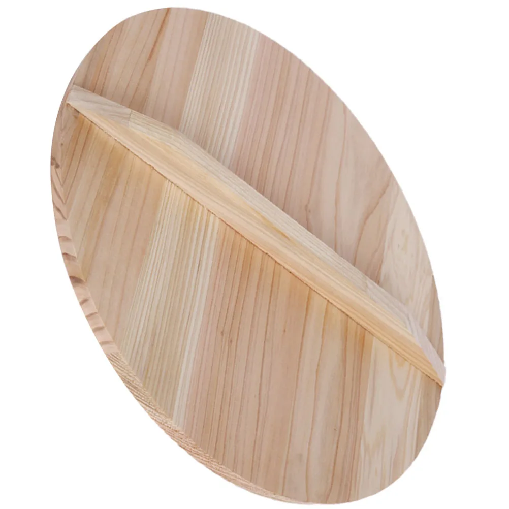 

Wooden Pot Lid Wok Kitchen with Handle Universal Pan Protective Lids Retro Cover