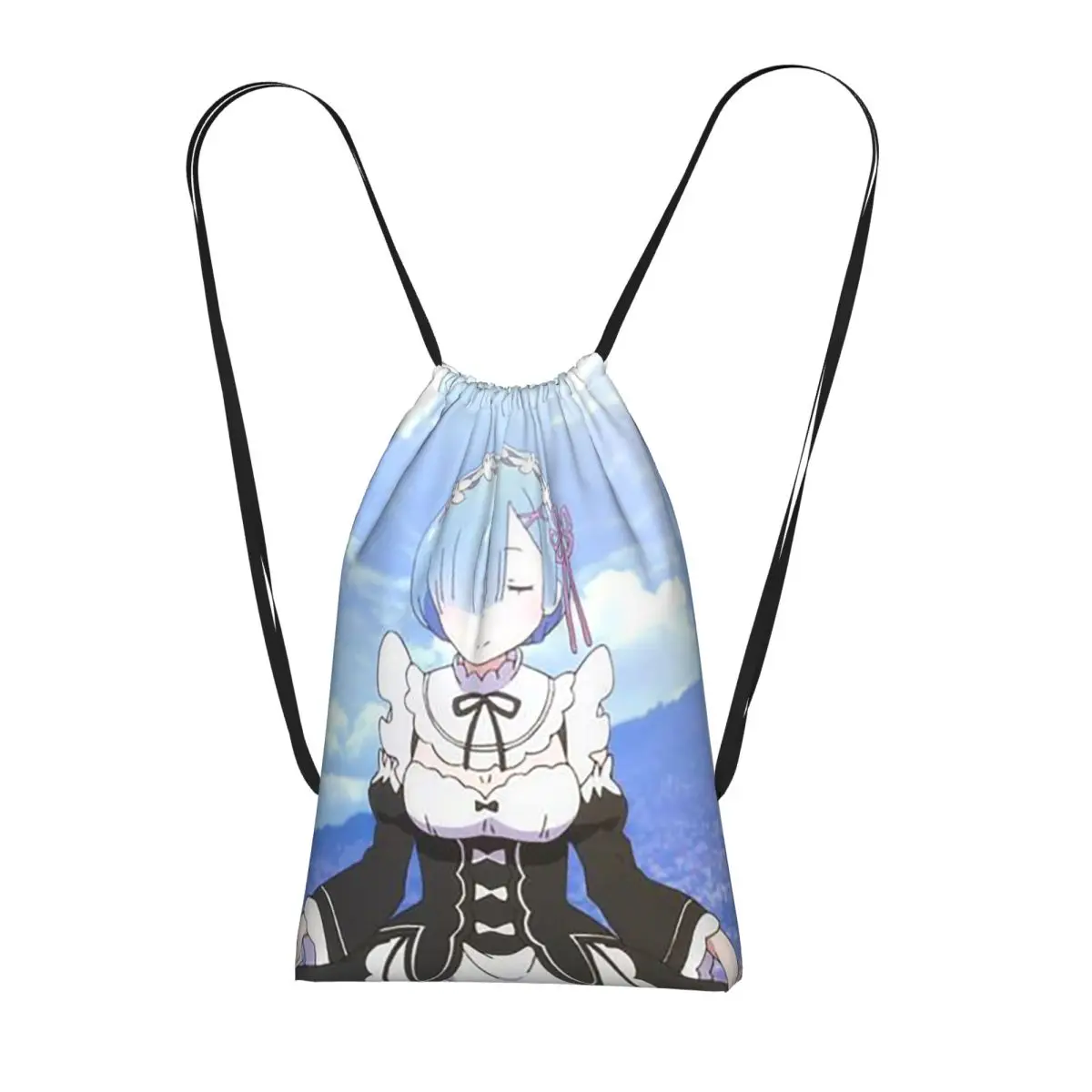 

Life In A Different World From Zero Anime Rem Backpacks Casual Drawstring Bags Sundries Bag Book Bags for Man Woman Students