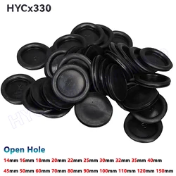 Black Blanking Hole Rubber Grommets, Open Hole 14mm - 150mm, Closed Blind Grommet Plugs Bung Gasket Seal For Protects Wire Cable