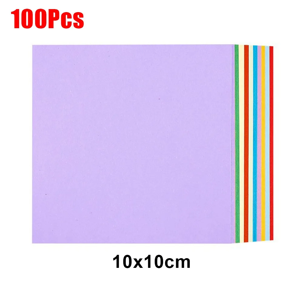 100Pcs Double Side Square Origami Paper 20 Colors Colorful Folding Paper DIY Solid Color Handmade Scrapbooking Craft Decor