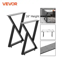 VEVOR 2PCS Table Legs Metal Black Furniture Legs Heavy Duty Industry Desk Adjustable Non-Slip Feet Nordic Style For Coffee Table