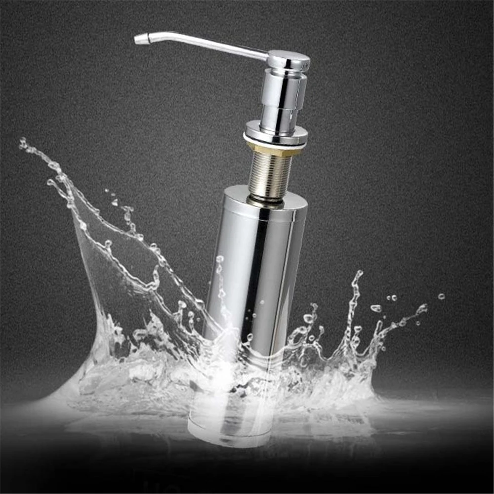 Stainless Steel Kitchen Sink Detergent Dispenser Liquid Soap Dispenser Bathroom Press Liquid Dispenser Pump Head for Dish Wash