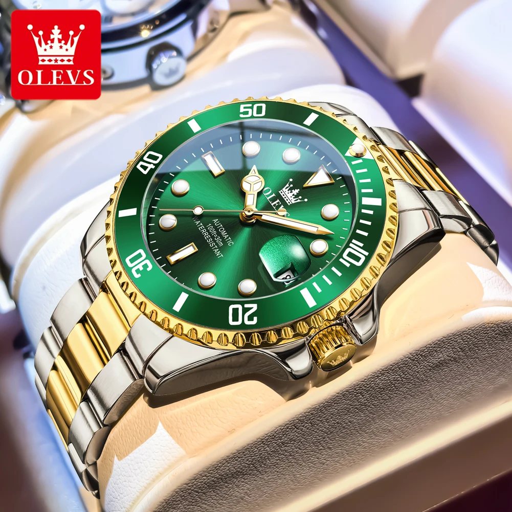 

OLEVS 6650 Luxury Automatic Watch for Men Fashion Stainless Steel Waterproof Men's Mechanical Wristwatch