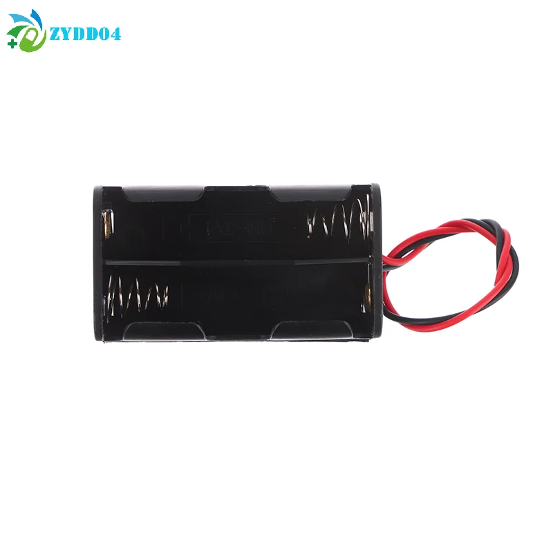 ●1/2/4Pcs AA Battery Holder 6V for 4 x AA Batteries Black Plastic Storage Box AA Battery Case Dual Layers With Wire Lead