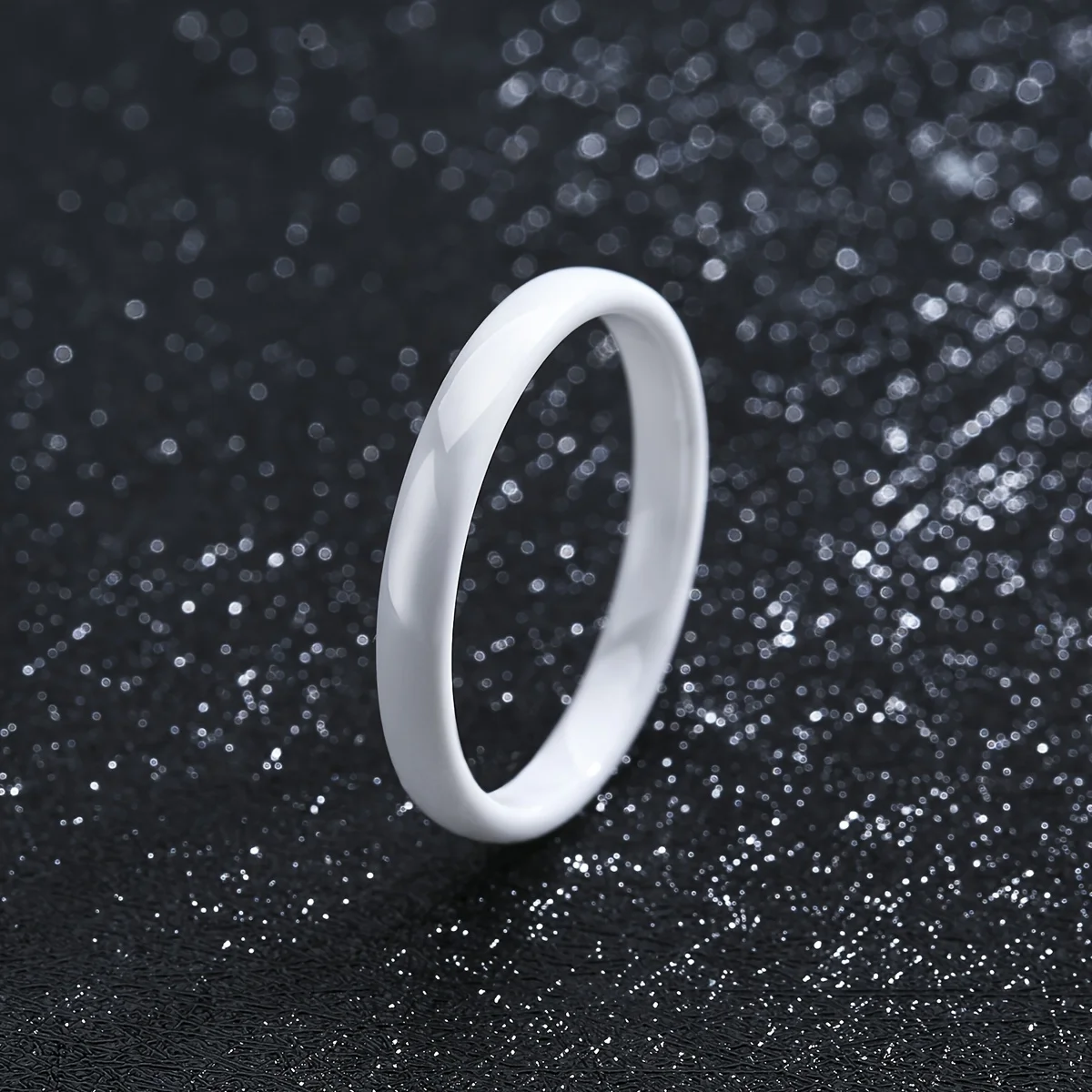 3mm Thin Stackable Ceramic Ring, Minimalist Wedding Band