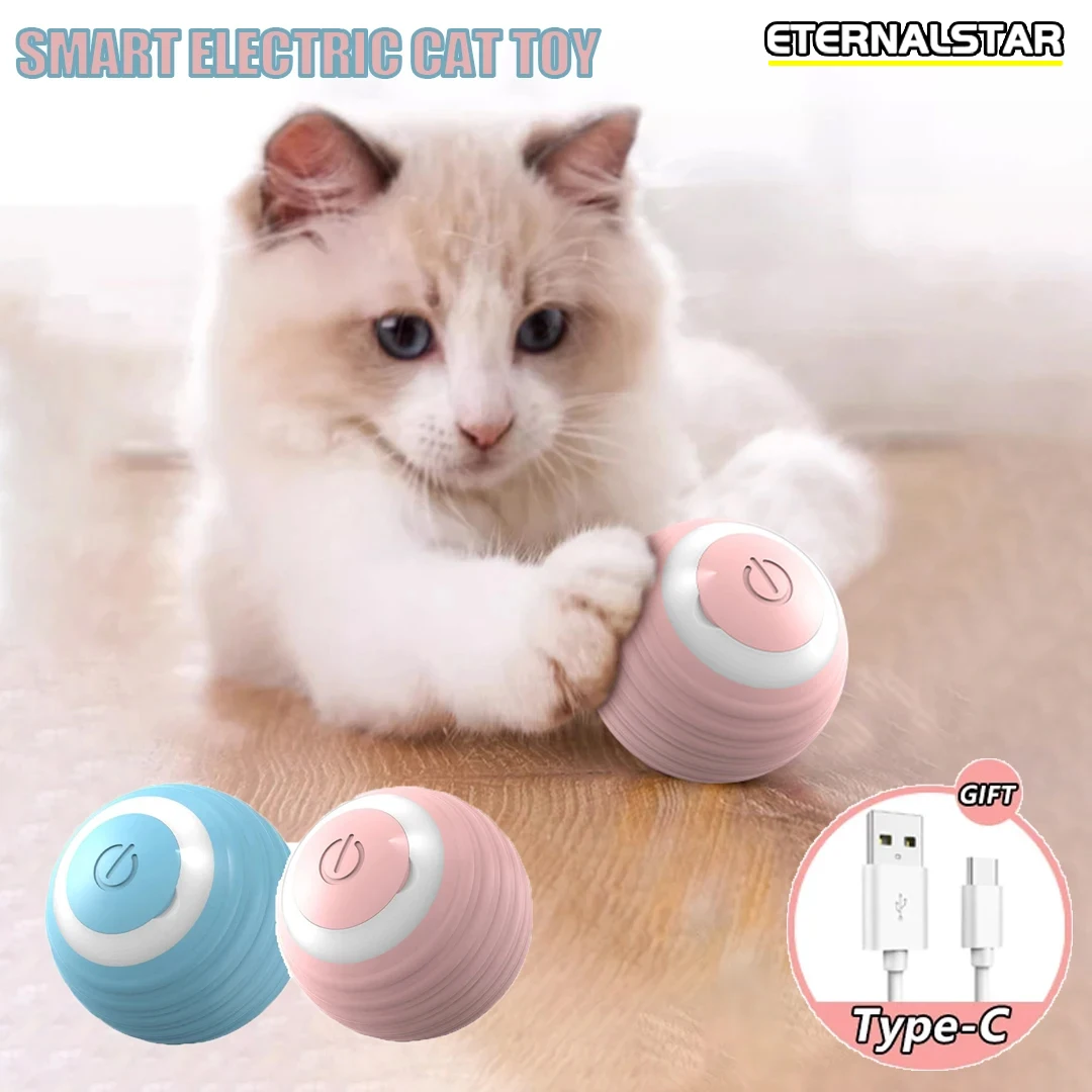 Electric Cat Ball Toys Automatic Rolling Smart Cat Toys Interactive Cat Toy Indoor Automatic Rolling Magic Ball Cat Accessories