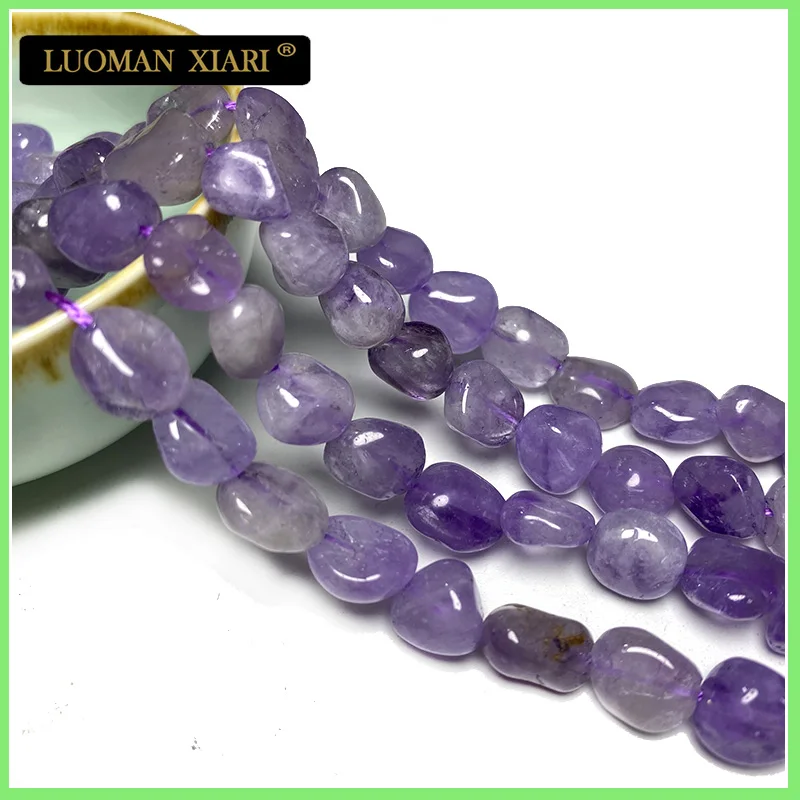 Natural Stone 8-10mm Lavender Amethyst Loose Irregular Gem Spacer Beads for Jewelry Making DIY Bracelet Necklace Accessories