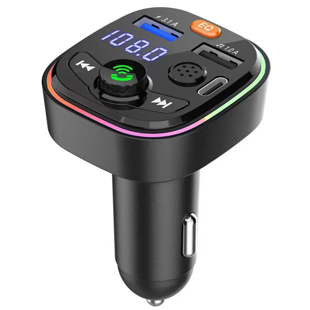 

Q6 Car Radio FM Transmitter Dual USB Fast Charging Adapter MP3 Music Player Hands Free Car Kit With Pressure Gauge