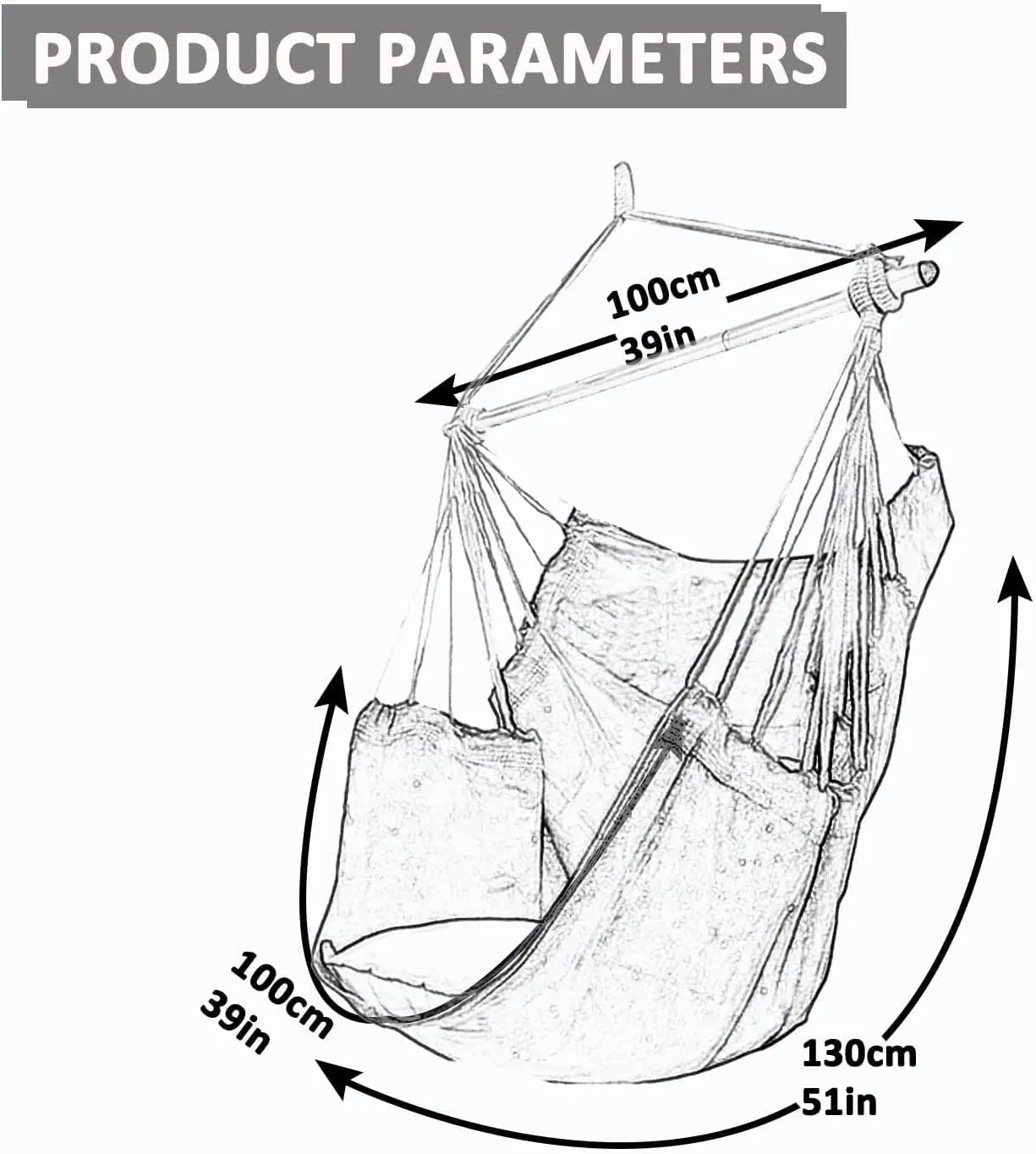 Swing Chairs Hanging Hammock Chair, Hammock Chair Hanging Chair Swing Chair Hanging Chair for Bedroom Indoor Outdoor- Max 330 Lb