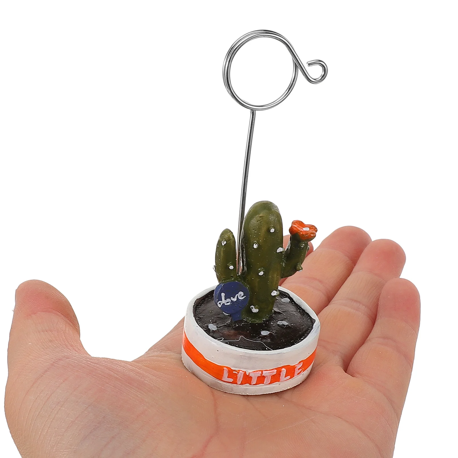 

1Set Mini Cactus Shape Memo Clips Resin Photo Holders Desktop Ornament for Wedding Party Birthday Table Number Cards Clips