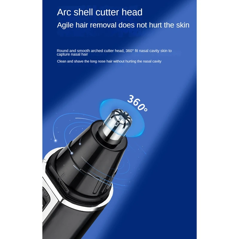 4-In-1 Nose Hair Trimmer For Men Women USB Rechargeable Nose Hair Trimmer IPX7 Waterproof Trimmer Facial Nose Clippers
