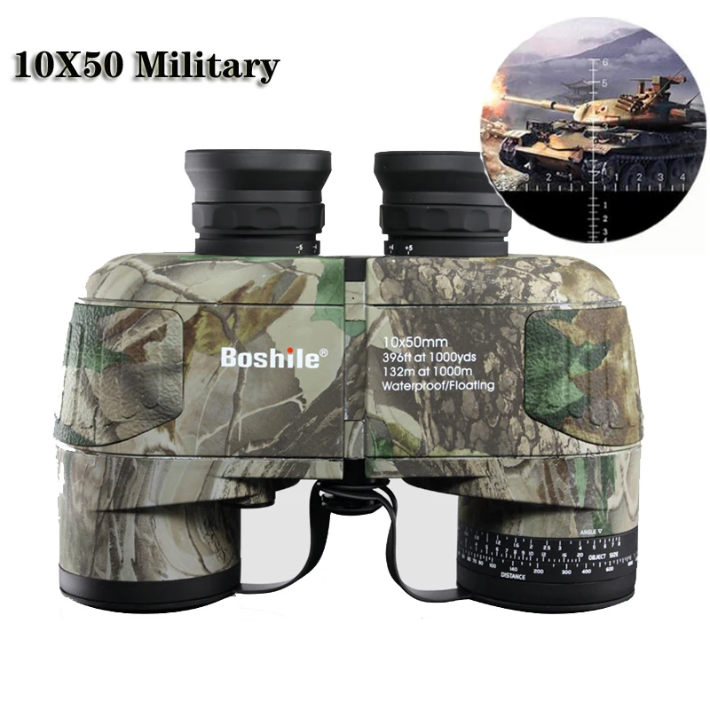 Military Profession 10X50 Powerful Nitrogen Waterproof Floating Binoculars Navigation Wide-angle Telescope With Rangefinder