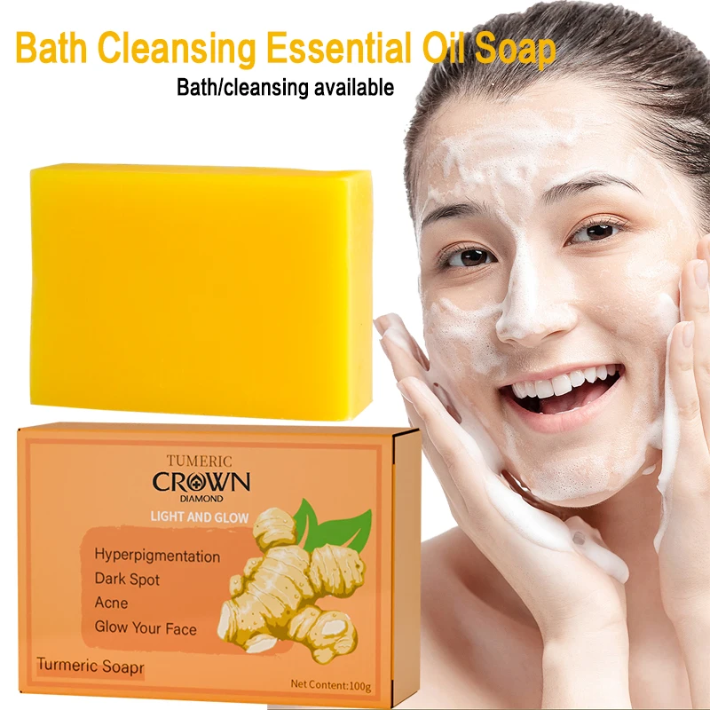 

Turmeric Kojic Acid Whitening Soap Facial Repair Gentle Cleansing Moisturizing Non-Sticky Clear Cleansing Products Body Care