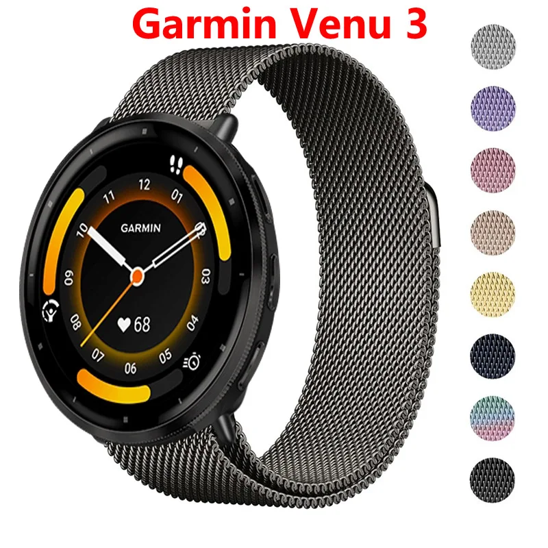 

22mm Loop for Garmin Venu 3 Strap Magnetic Stainless Steel Metal Wrist Bracelet for Garmin Venu 3 Band Accessories