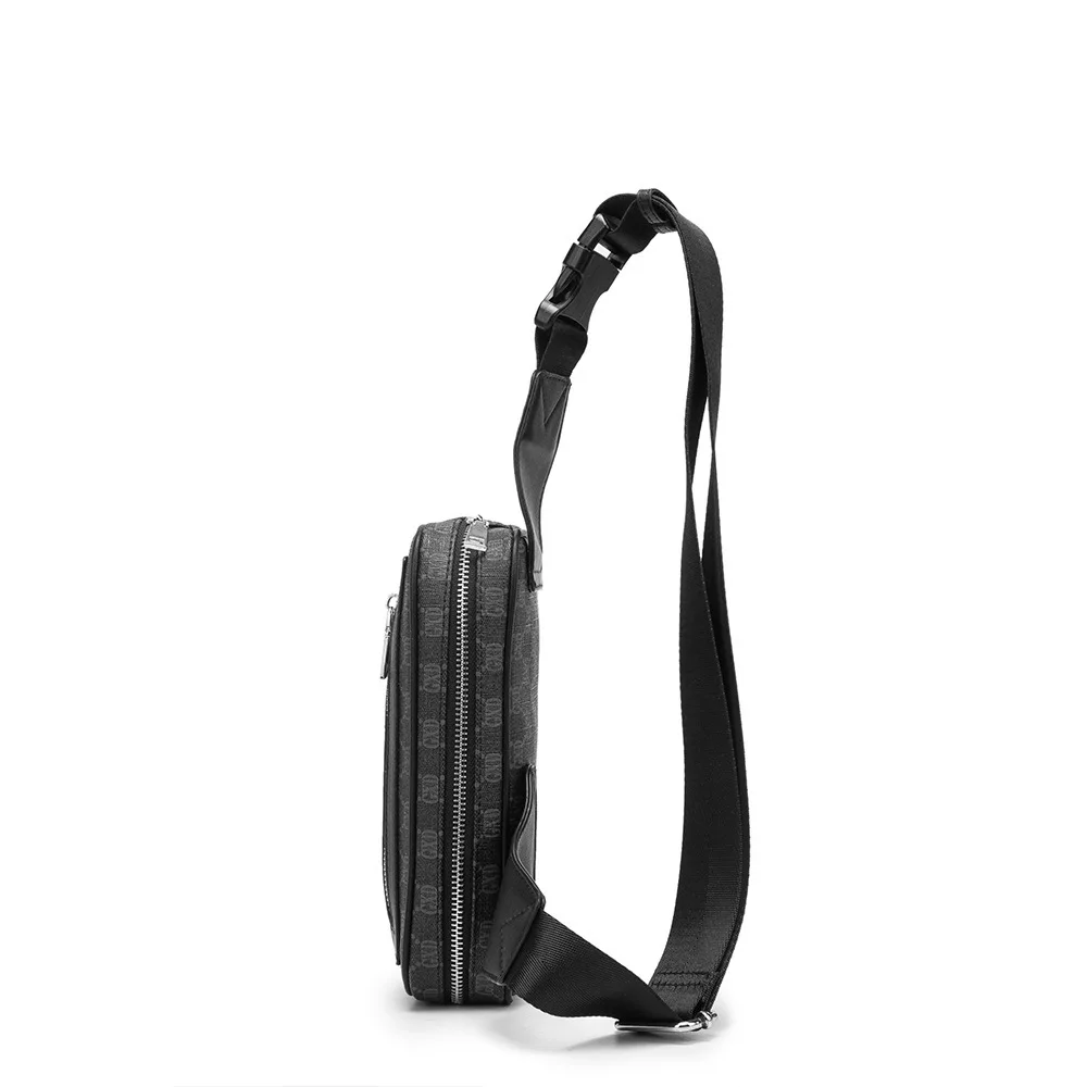 Impermeável PU Shoulder Bag para homens, Mobile Phone Waistpack, conveniente saco de peito, impressão retro, lazer, esportes ao ar livre, bicicleta,