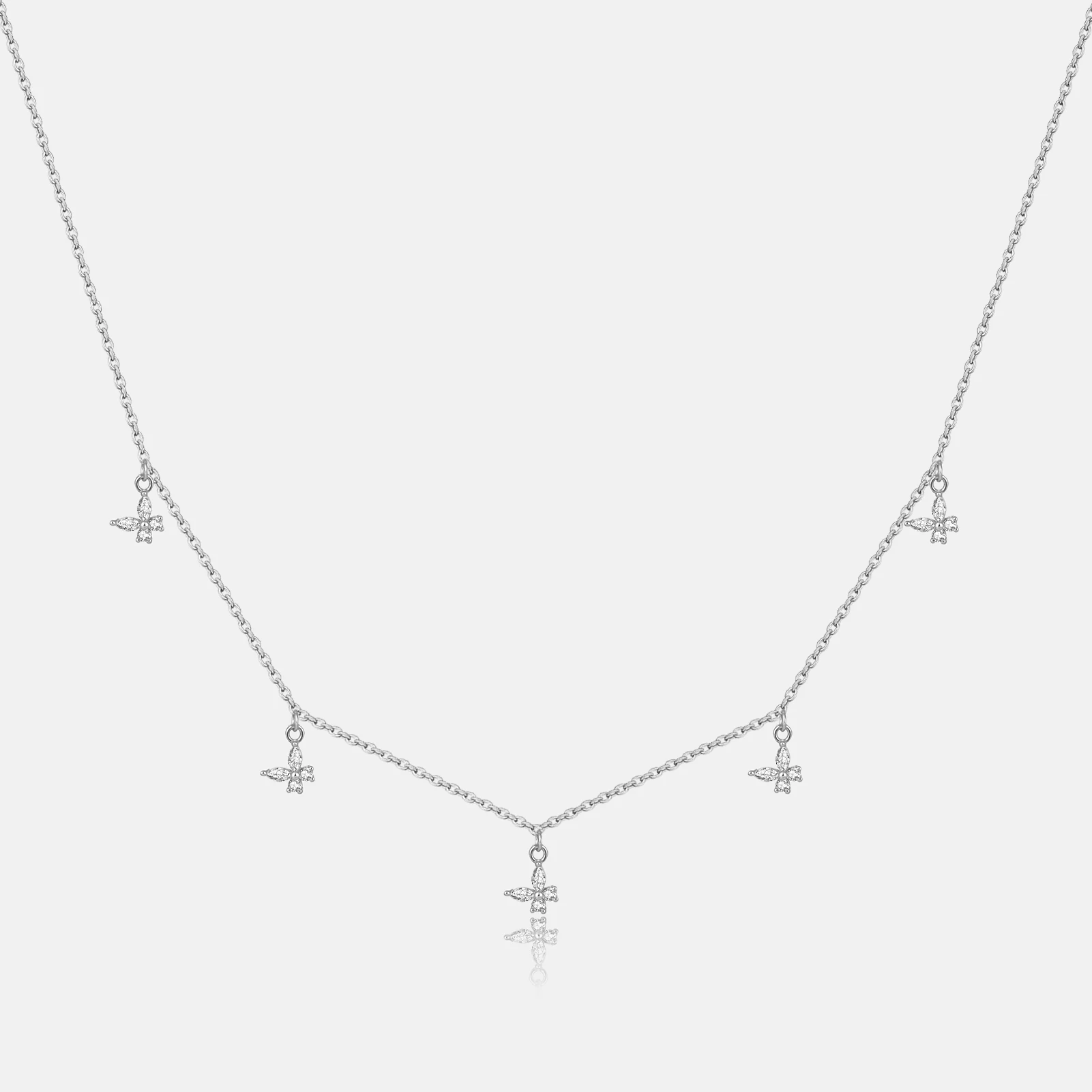 VEWANT New 925 Sterling Silver Butterfly CZ Zircon Charm Choker Long Chain Necklace 2024 Classic Fine Jewelry