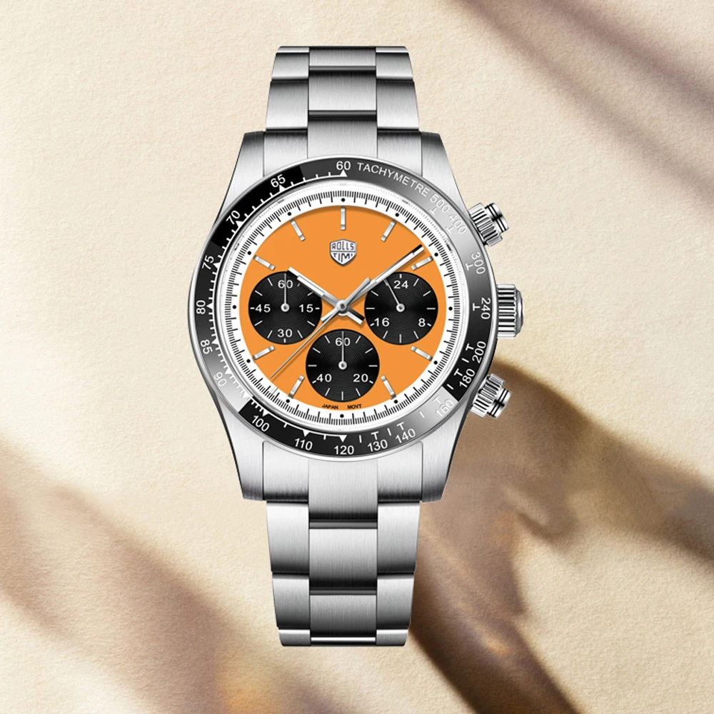 

2025 New RollsTimi Men's Watches Luxury Quartz Chronograph Watch For Man AR Sapphire Mirror Waterproof Men Gift Clock Luminous