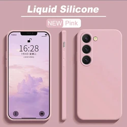 Original Liquid Silicone Case for Samsung Galaxy S25 S24 S23 S22 S21 S20 Plus FE UItra Soft Candy Back Cover S8 S9 S10 Plus