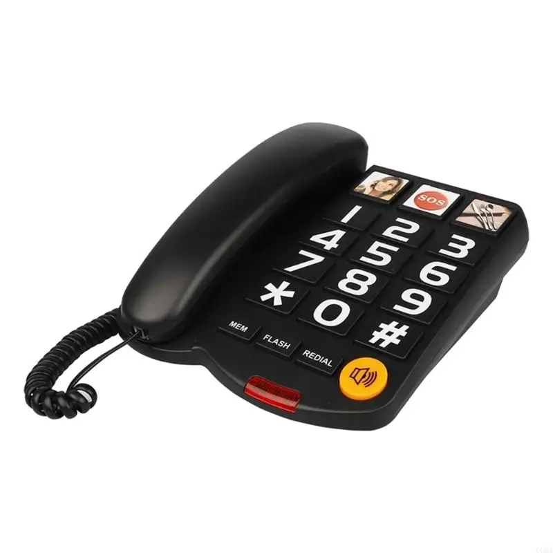 CORA Large Numeral Phone with 2 Photo Contact Controls and Emergency-Marked Control