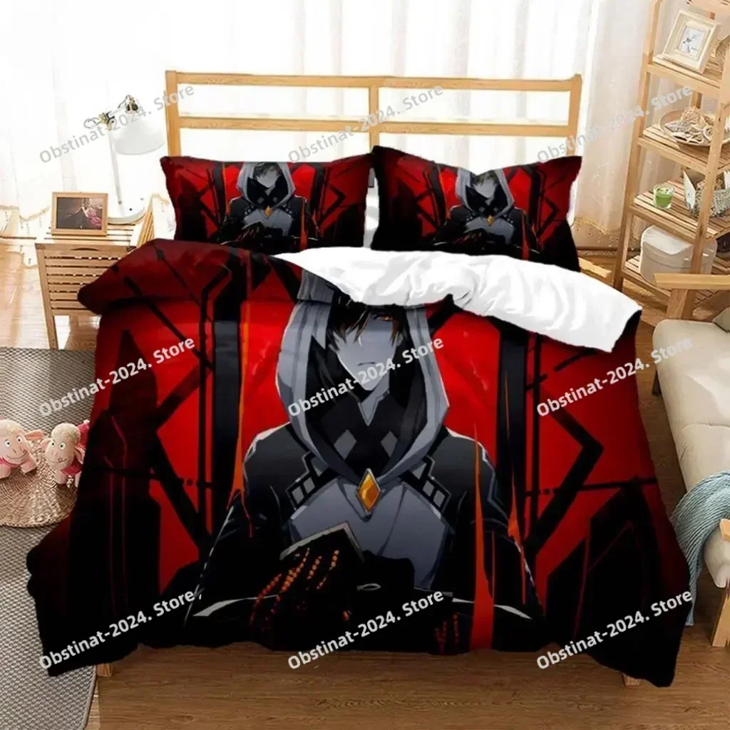 Anime Genshin Impact Animation Bedding Set Printed single Comforter Quilt Duvet Cover Pillow Case 3 Pieces Sets Kids Adult Size