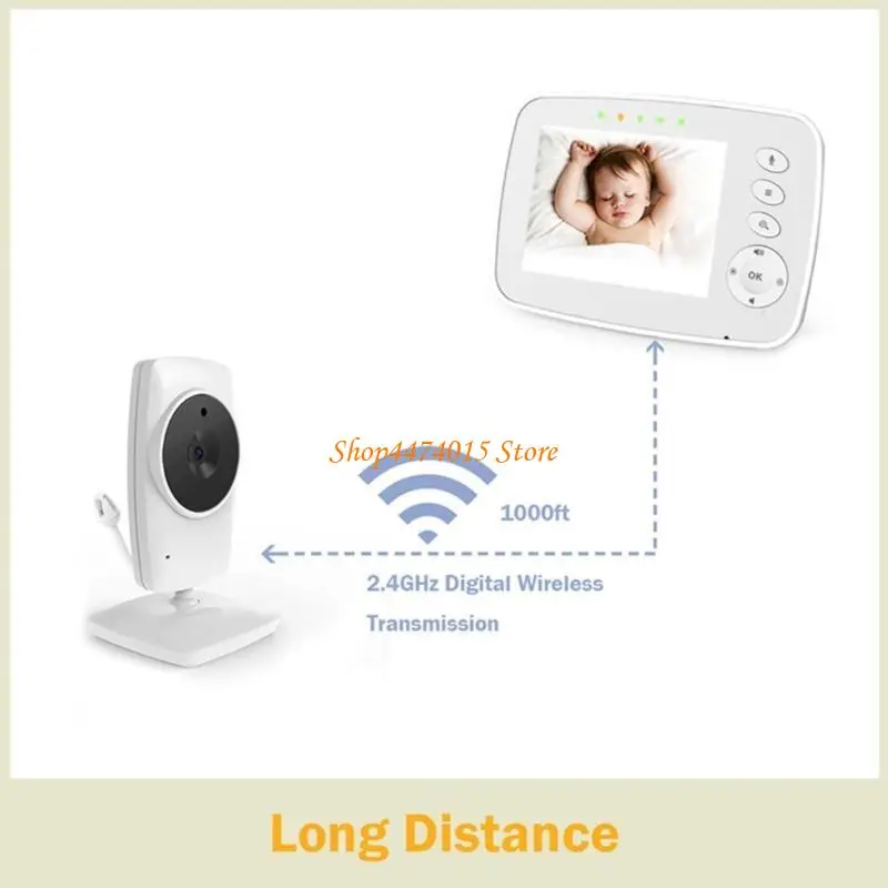 K1AA Video Baby Monitor with Camera and Night-Vision Large LCD Display Two-Way Talk
