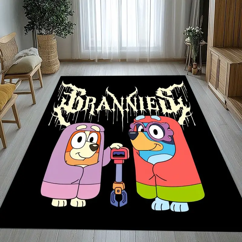 Cartoon Blue Dog Puppy Bingo Soft Non-Slip Large Area Rug for Living Room,Bedroom Playroom Carpet Mat for Sofa,Home Decor Gift