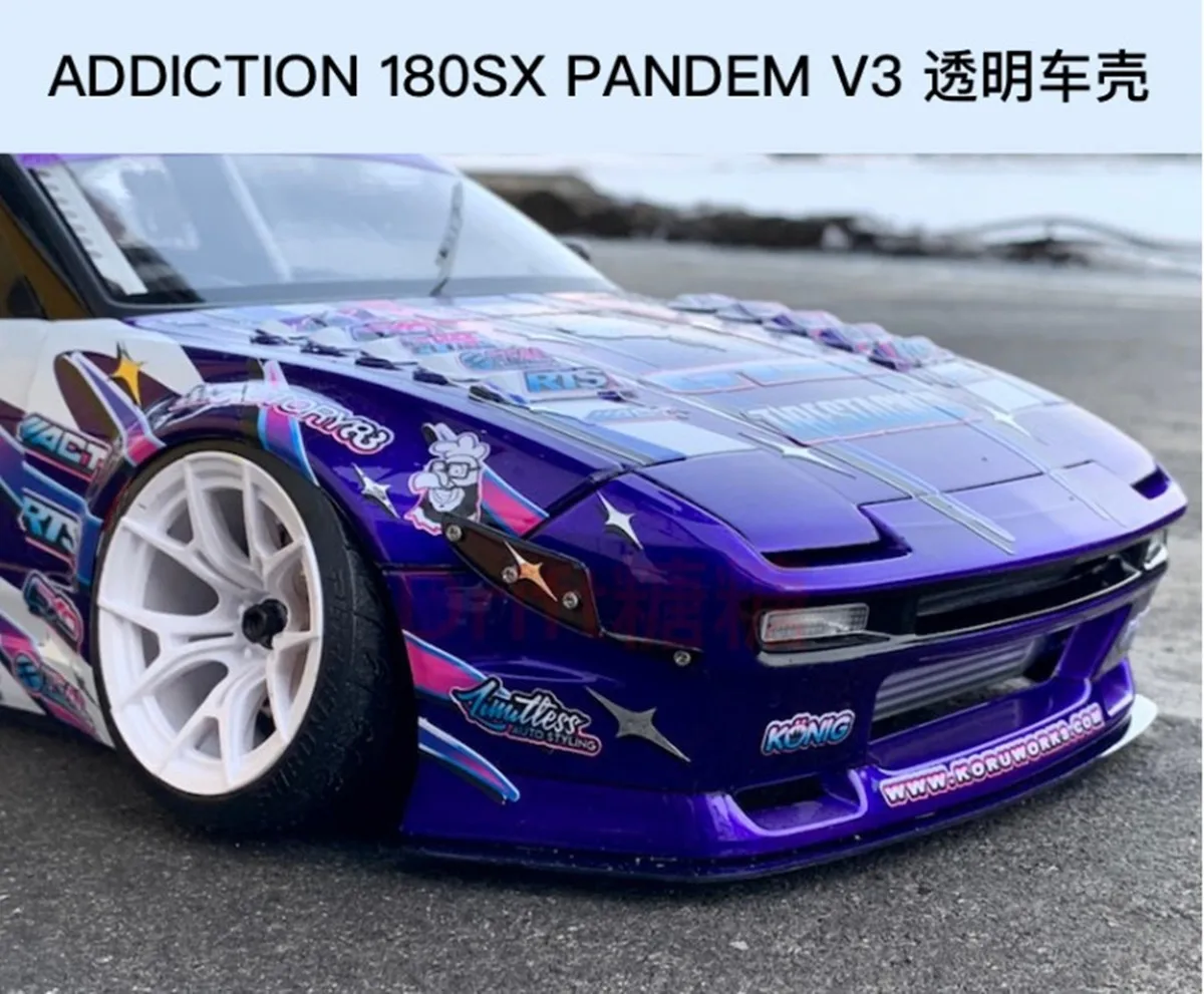 AD-HB9 Addiction Nissan 180SX PANDEM v 31/10RC Drift Wide Clear Body