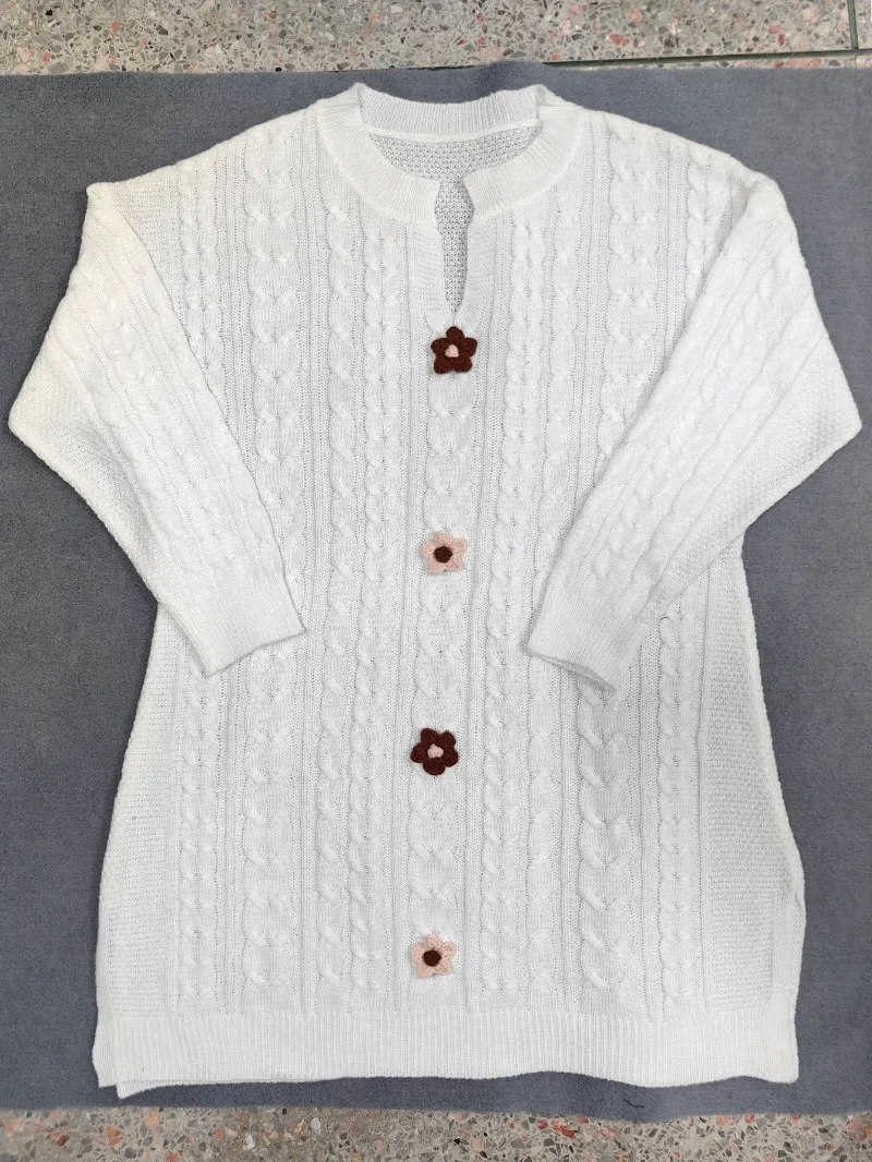 Kexu plus size feminino com decote em v torções de massa frita malha tecido camisola vestido sólido mão crochê costura outono inverno vestido