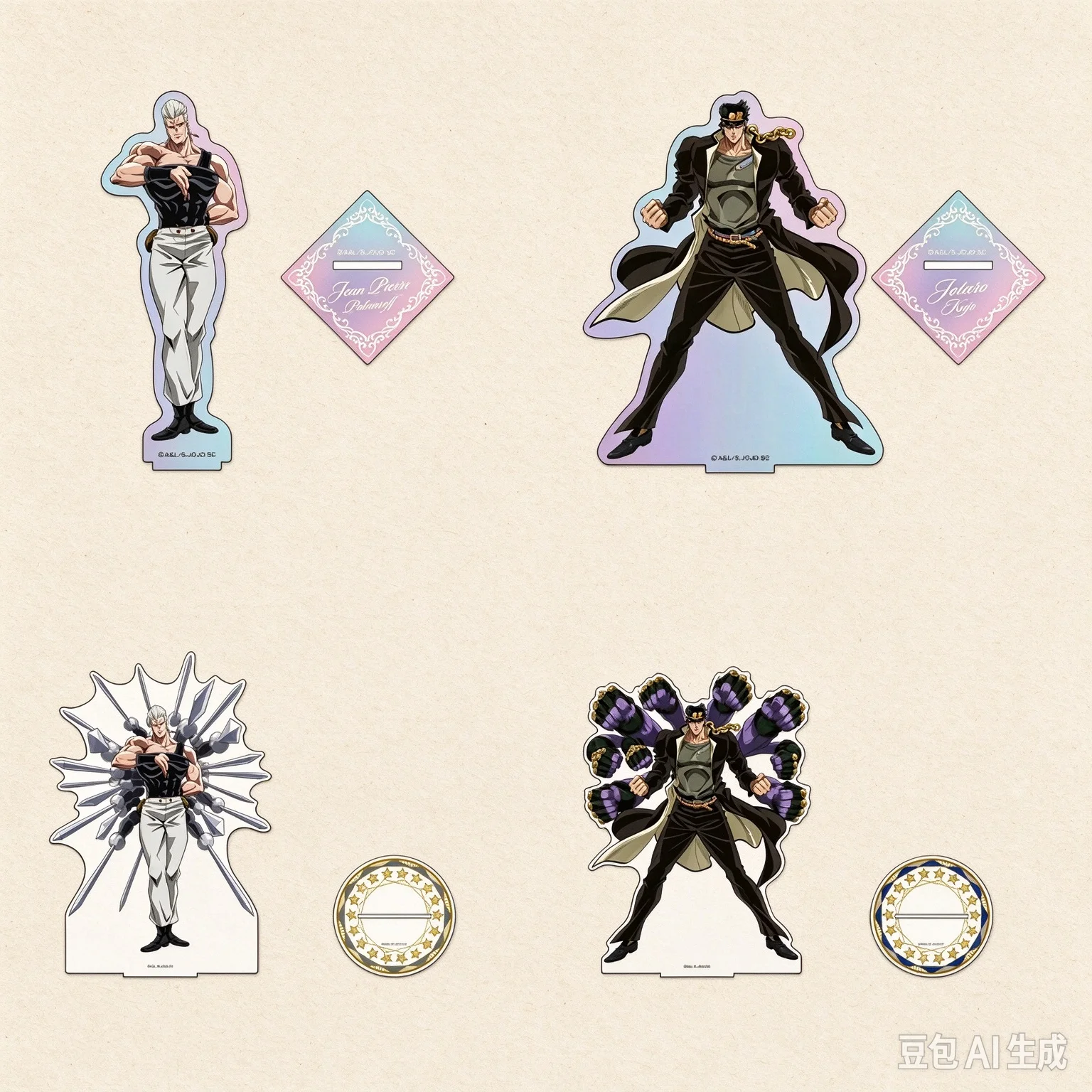 15cm Anime JoJo's Bizarre Adventure: Stardust Crusaders Acrylic Stand Model High Definition Images Bookshelf Decoration Keychain